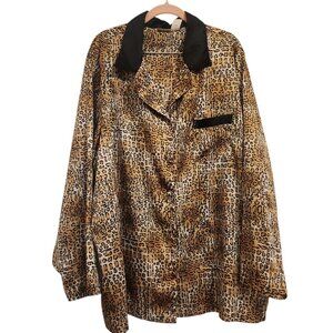 Delicates Woman Leopard Print Pajama Top Size 3X